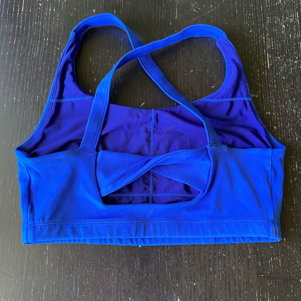 JOYLAB Longline Strappy Back Bra in Blue